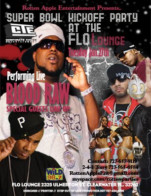Super Bowl Kickoff Party with Blood Raw @ Flo Lounge