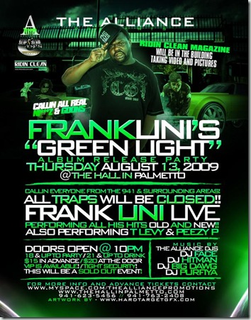 Frank Lini's Green Light Album Release Party @ The Hall - Palmetto, FL