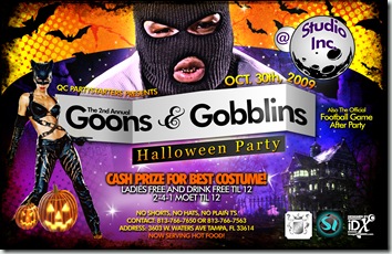 2nd Annual Goons & Gobblins Halloween Party @ Studio Inc