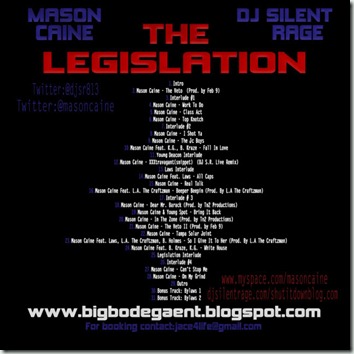 Mason Caine & DJ Silent Rage - The Legislation (Mixtape) back